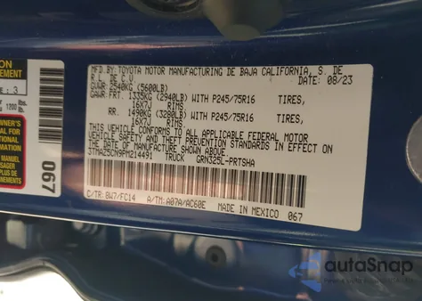 2023 Toyota Tacoma Sr5 V6 from USA, damaged, VIN 3TMAZ5CN9PM214491